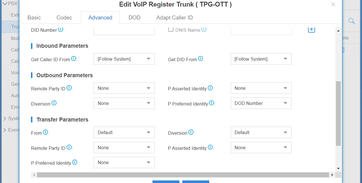 Fix: yeastar s series (20, 50, 100) PXB DOD (Direct Outward Dialing) not working – TPG